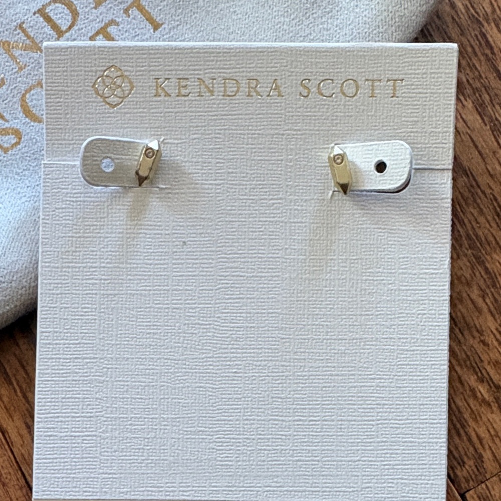 Kendra Scott Gold Geometric Hexagon Ear Studs
